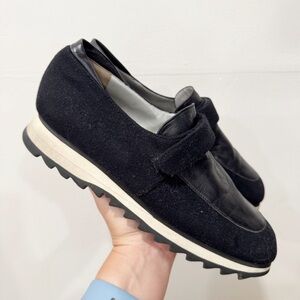 Bruno Magli Black Suede Leather Loafer Style Sneaker Shoe Size 39 Made In Italy